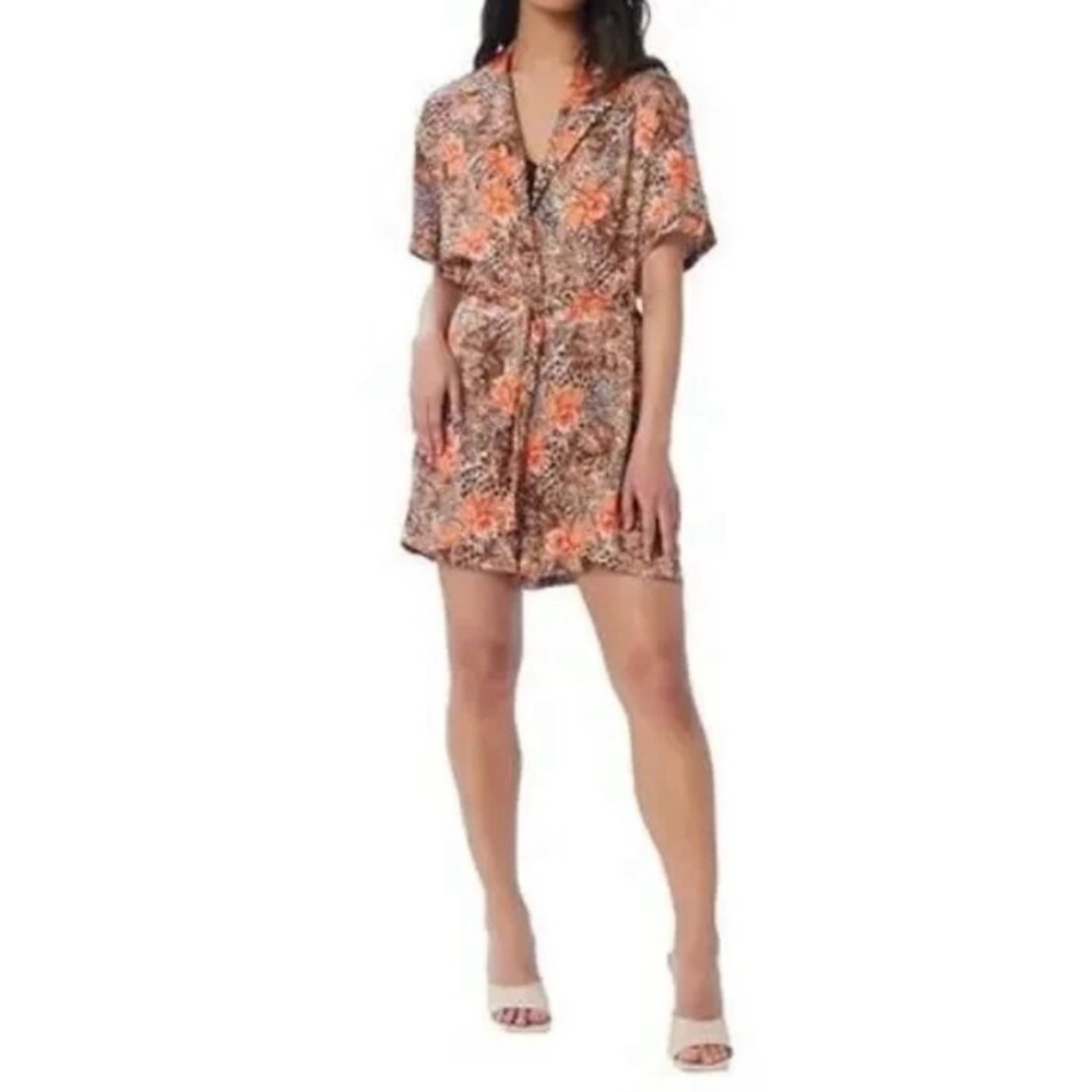 Leopard and Floral Print Romper